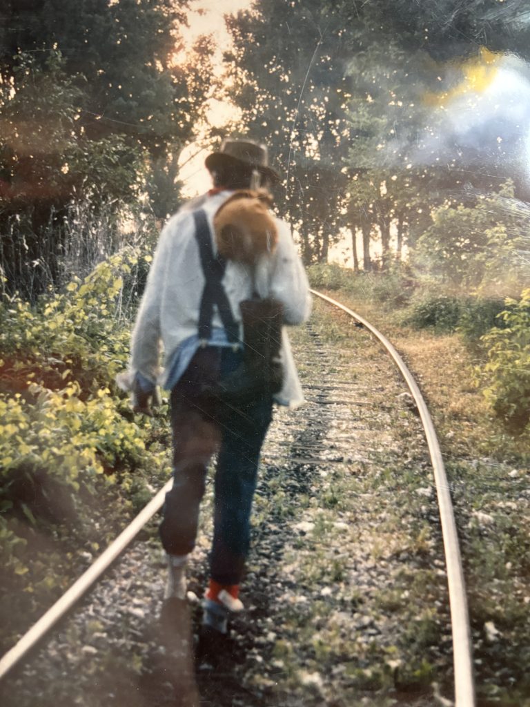 Smokey the Hobo on the rails